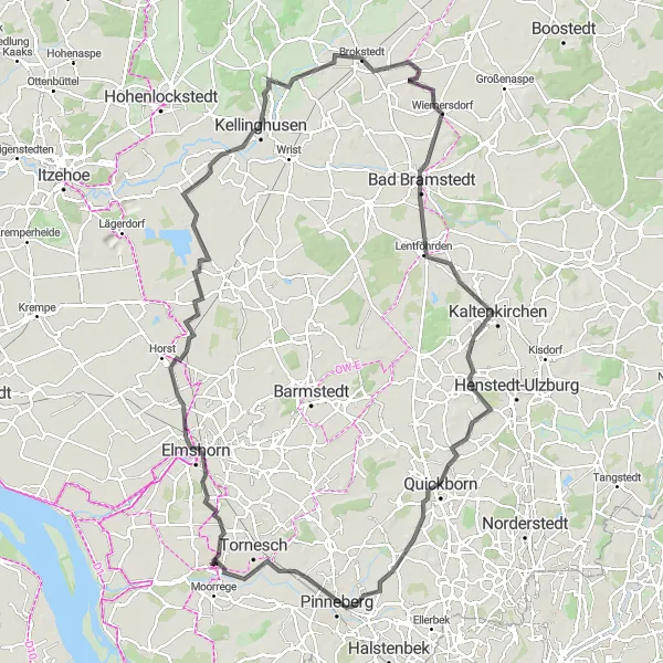 Map miniature of "Schleswig-Holstein Road Adventure" cycling inspiration in Schleswig-Holstein, Germany. Generated by Tarmacs.app cycling route planner