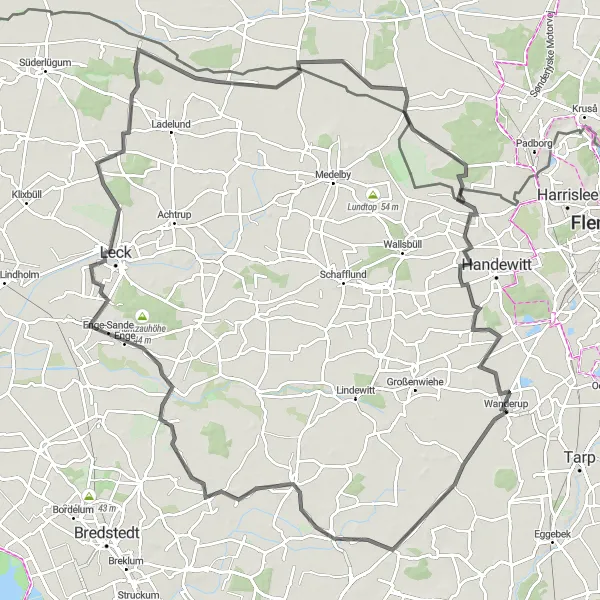 Karten-Miniaturansicht der Radinspiration "Durch grüne Weiten" in Schleswig-Holstein, Germany. Erstellt vom Tarmacs.app-Routenplaner für Radtouren