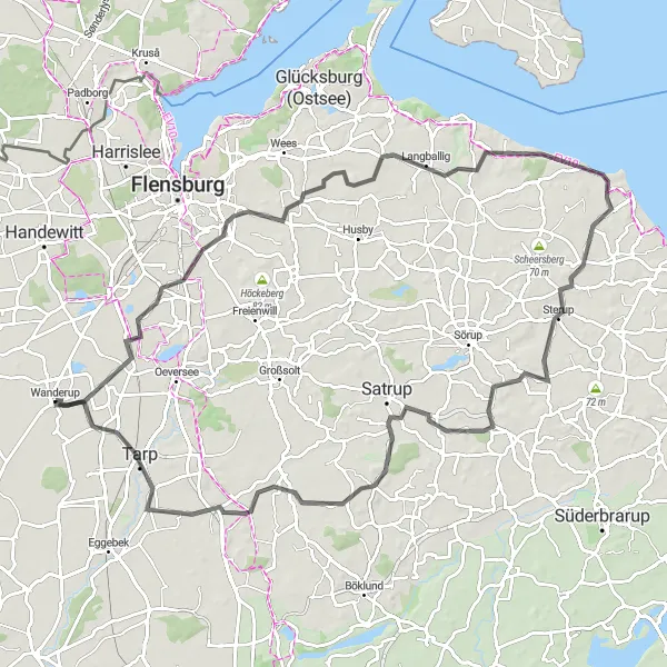 Map miniature of "The Tastrup Challenge" cycling inspiration in Schleswig-Holstein, Germany. Generated by Tarmacs.app cycling route planner