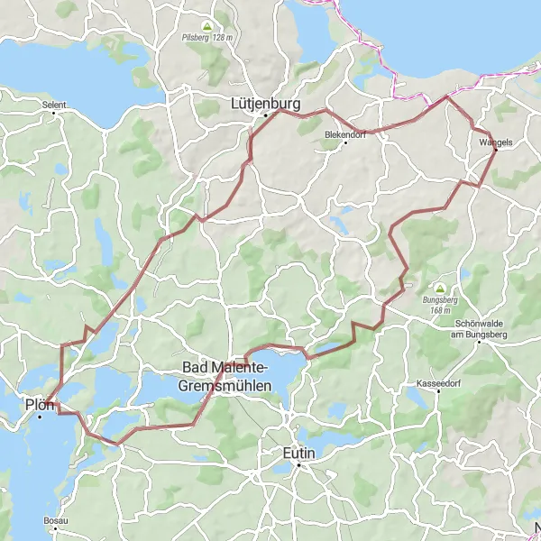 Map miniature of "Wangels - Immersed in Nature" cycling inspiration in Schleswig-Holstein, Germany. Generated by Tarmacs.app cycling route planner