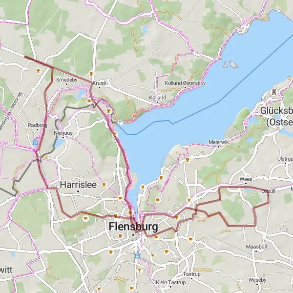 Karten-Miniaturansicht der Radinspiration "Fahrt nach Himmershoi und Nordertor" in Schleswig-Holstein, Germany. Erstellt vom Tarmacs.app-Routenplaner für Radtouren