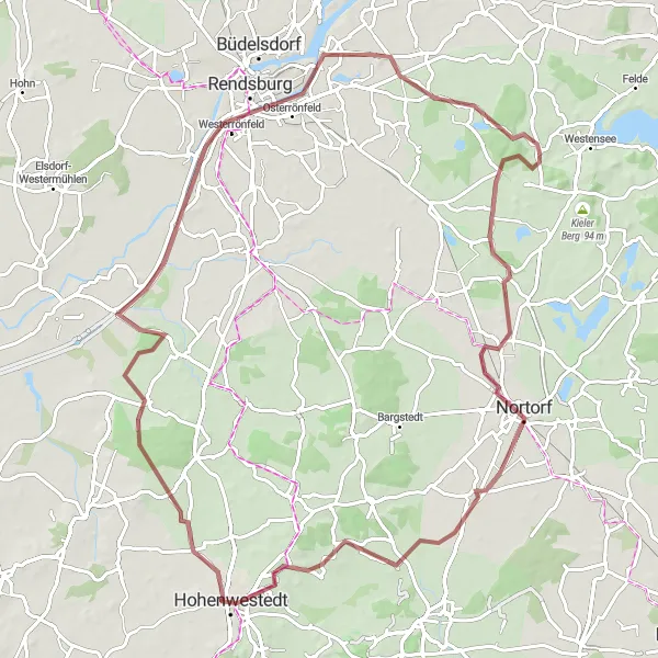 Map miniature of "Westensee Gravel Adventure" cycling inspiration in Schleswig-Holstein, Germany. Generated by Tarmacs.app cycling route planner