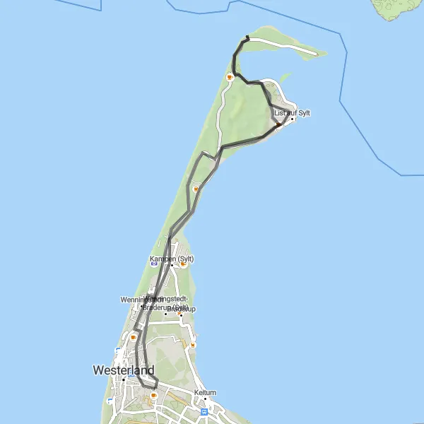 Map miniature of "Sylt Loop" cycling inspiration in Schleswig-Holstein, Germany. Generated by Tarmacs.app cycling route planner