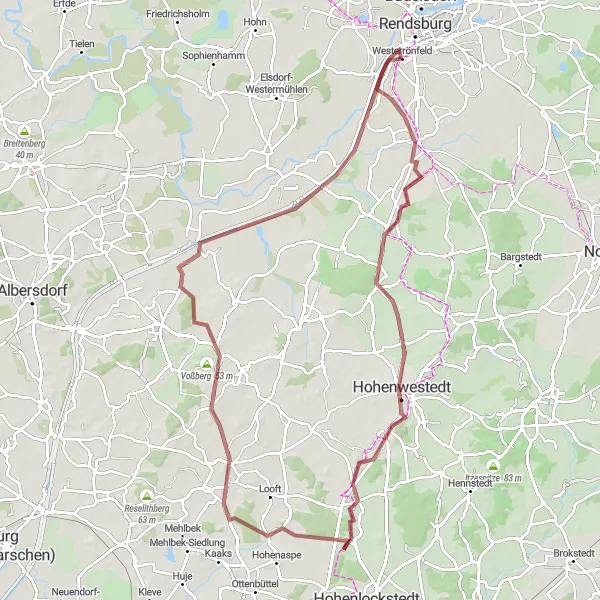 Map miniature of "The Gravel Adventure" cycling inspiration in Schleswig-Holstein, Germany. Generated by Tarmacs.app cycling route planner