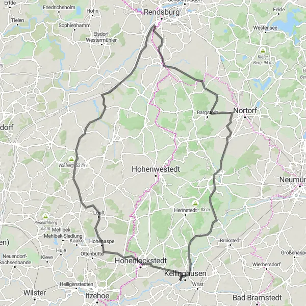 Karten-Miniaturansicht der Radinspiration "Roadrundfahrt um Westerrönfeld" in Schleswig-Holstein, Germany. Erstellt vom Tarmacs.app-Routenplaner für Radtouren