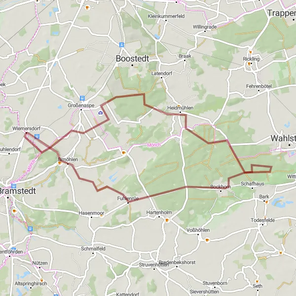 Karten-Miniaturansicht der Radinspiration "Gravelroute um Ketelvierth und Heidmühlen" in Schleswig-Holstein, Germany. Erstellt vom Tarmacs.app-Routenplaner für Radtouren