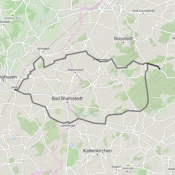 Map miniature of "The Hills of Schleswig-Holstein" cycling inspiration in Schleswig-Holstein, Germany. Generated by Tarmacs.app cycling route planner