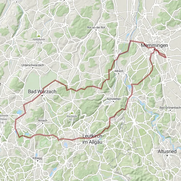 Map miniature of "Discover the Allgäu Beauty" cycling inspiration in Schwaben, Germany. Generated by Tarmacs.app cycling route planner