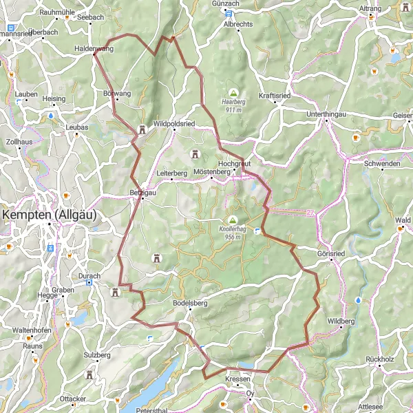 Map miniature of "Nature's Retreat" cycling inspiration in Schwaben, Germany. Generated by Tarmacs.app cycling route planner