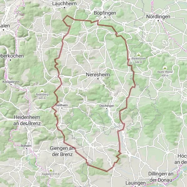 Karten-Miniaturansicht der Radinspiration "Gravel-Abenteuer durchs Schwabenländle" in Schwaben, Germany. Erstellt vom Tarmacs.app-Routenplaner für Radtouren
