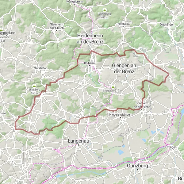 Karten-Miniaturansicht der Radinspiration "Abenteuer im bayerischen Hügelland" in Schwaben, Germany. Erstellt vom Tarmacs.app-Routenplaner für Radtouren