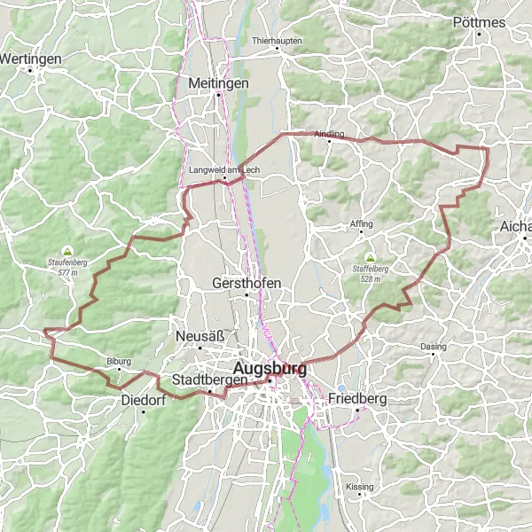 Karten-Miniaturansicht der Radinspiration "Naturerlebnis im Schwabenland" in Schwaben, Germany. Erstellt vom Tarmacs.app-Routenplaner für Radtouren