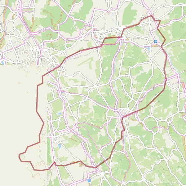 Map miniature of "Gravel Extravaganza" cycling inspiration in Schwaben, Germany. Generated by Tarmacs.app cycling route planner