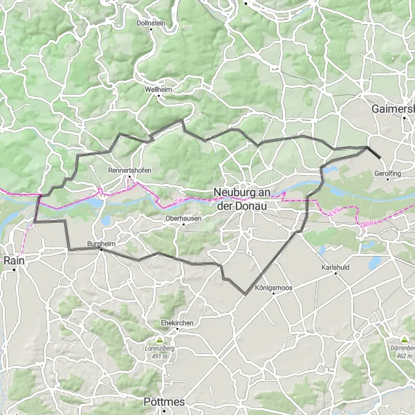Karten-Miniaturansicht der Radinspiration "Historische Road-Tour durch Schwaben" in Schwaben, Germany. Erstellt vom Tarmacs.app-Routenplaner für Radtouren