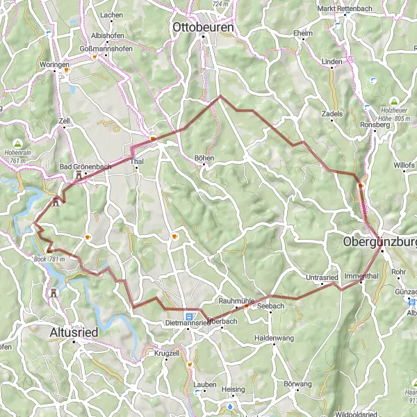 Karten-Miniaturansicht der Radinspiration "Sachsenrieder Bänkle-Route" in Schwaben, Germany. Erstellt vom Tarmacs.app-Routenplaner für Radtouren