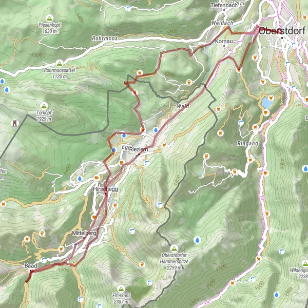 Karten-Miniaturansicht der Radinspiration "Gravelabenteuer in der Natur" in Schwaben, Germany. Erstellt vom Tarmacs.app-Routenplaner für Radtouren