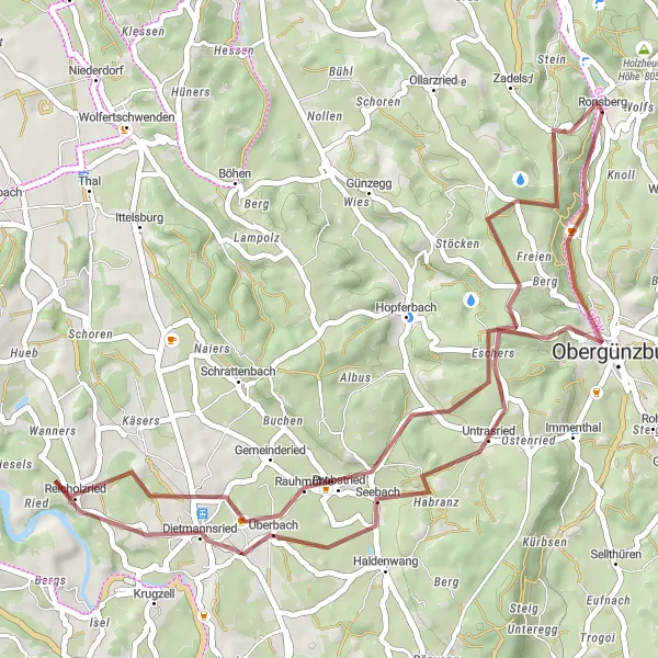 Karten-Miniaturansicht der Radinspiration "Entspannte Gravel-Tour in Schwaben" in Schwaben, Germany. Erstellt vom Tarmacs.app-Routenplaner für Radtouren