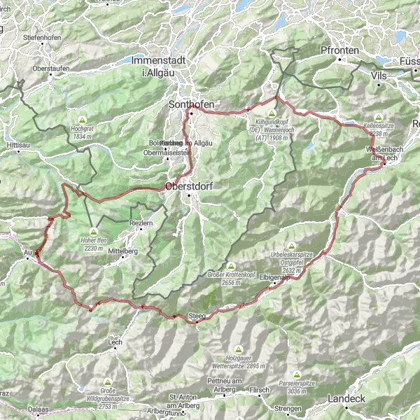 Karten-Miniaturansicht der Radinspiration "Gravel-Abenteuer durch unberührte Natur" in Schwaben, Germany. Erstellt vom Tarmacs.app-Routenplaner für Radtouren