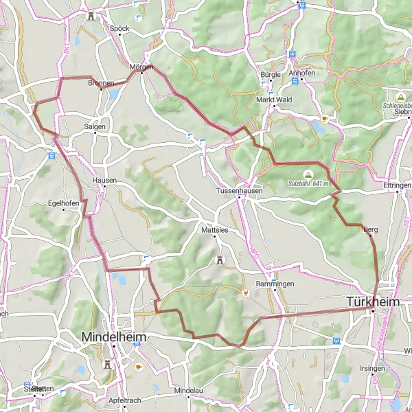 Karten-Miniaturansicht der Radinspiration "Gravel-Tour durch das Unterallgäu" in Schwaben, Germany. Erstellt vom Tarmacs.app-Routenplaner für Radtouren