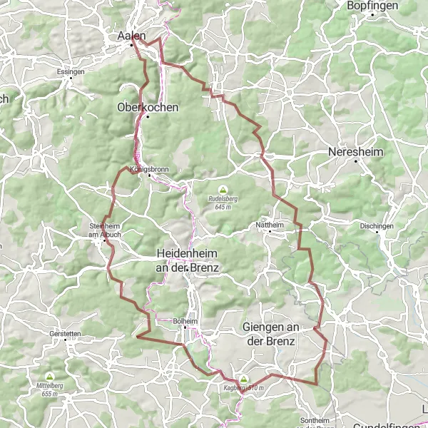 Karten-Miniaturansicht der Radinspiration "Herausfordernde Gravel-Tour im Schwäbischen Jura" in Stuttgart, Germany. Erstellt vom Tarmacs.app-Routenplaner für Radtouren