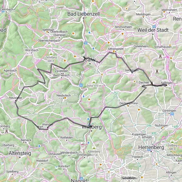 Karten-Miniaturansicht der Radinspiration "Kulturelle Radtour durch die Schwäbische Alb" in Stuttgart, Germany. Erstellt vom Tarmacs.app-Routenplaner für Radtouren