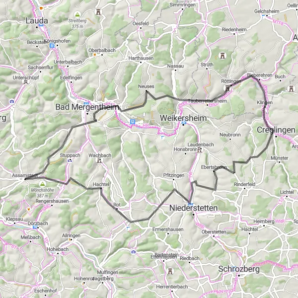 Karten-Miniaturansicht der Radinspiration "Auf den Spuren der Geschichte" in Stuttgart, Germany. Erstellt vom Tarmacs.app-Routenplaner für Radtouren