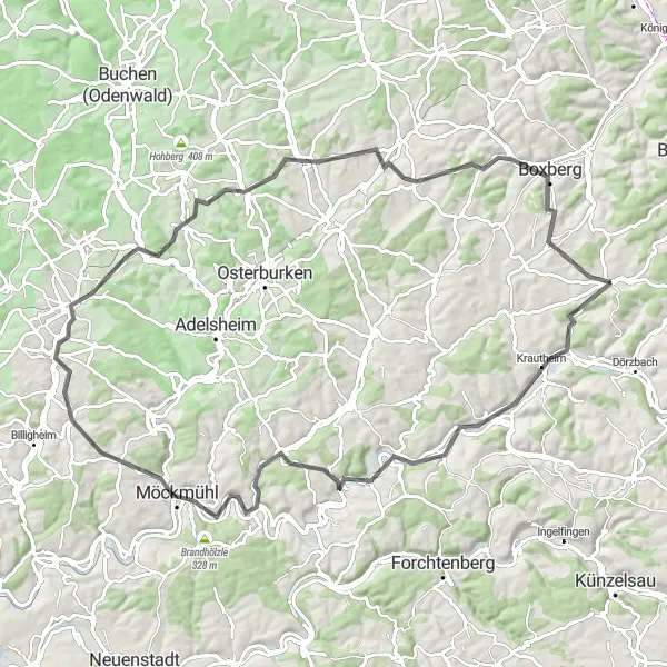 Karten-Miniaturansicht der Radinspiration "Entdecken Sie die Schönheit von Assamstadt" in Stuttgart, Germany. Erstellt vom Tarmacs.app-Routenplaner für Radtouren