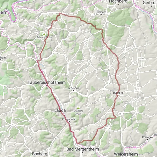 Karten-Miniaturansicht der Radinspiration "Naturschönheiten entlang der Gravel Route" in Stuttgart, Germany. Erstellt vom Tarmacs.app-Routenplaner für Radtouren