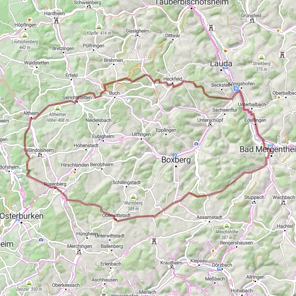 Karten-Miniaturansicht der Radinspiration "Gravel Abenteuer durch die Natur" in Stuttgart, Germany. Erstellt vom Tarmacs.app-Routenplaner für Radtouren