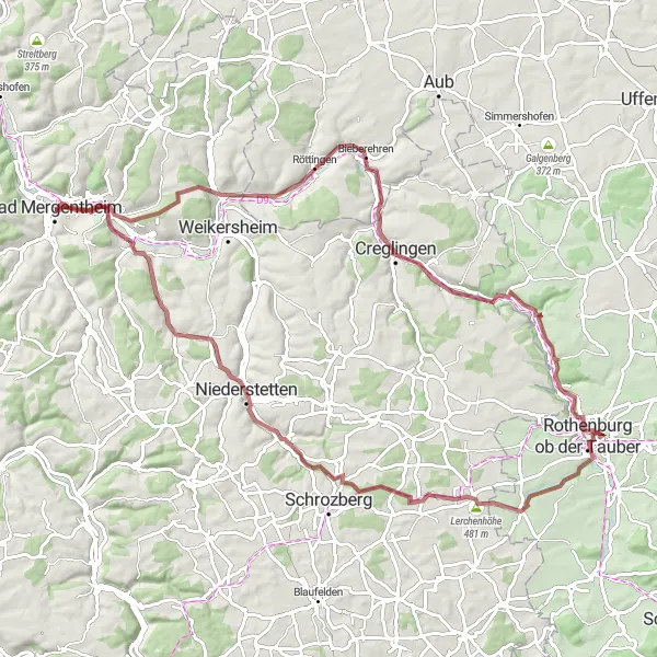 Karten-Miniaturansicht der Radinspiration "Große Gravel Tour durch die Region" in Stuttgart, Germany. Erstellt vom Tarmacs.app-Routenplaner für Radtouren