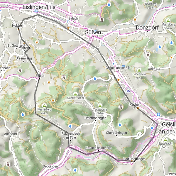 Karten-Miniaturansicht der Radinspiration "Rund um Weigoldsberg" in Stuttgart, Germany. Erstellt vom Tarmacs.app-Routenplaner für Radtouren