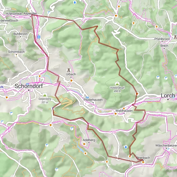 Karten-Miniaturansicht der Radinspiration "Entdecke die Schönheit von Börtlingen und Miedelsbach" in Stuttgart, Germany. Erstellt vom Tarmacs.app-Routenplaner für Radtouren