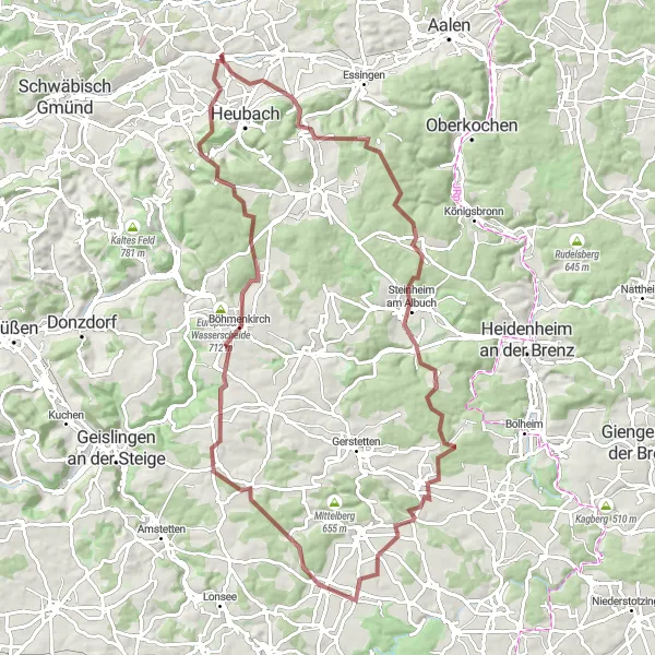 Karten-Miniaturansicht der Radinspiration "Rund um Mittelberg und Ruine Lauterburg" in Stuttgart, Germany. Erstellt vom Tarmacs.app-Routenplaner für Radtouren