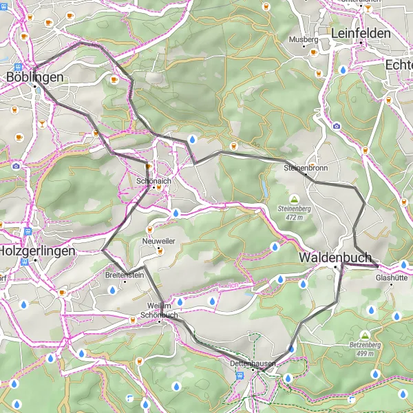 Karten-Miniaturansicht der Radinspiration "Schwäbische Albtour" in Stuttgart, Germany. Erstellt vom Tarmacs.app-Routenplaner für Radtouren
