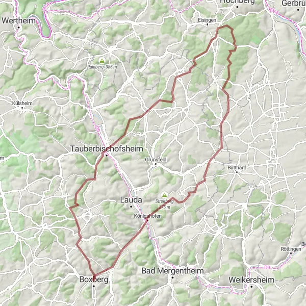 Karten-Miniaturansicht der Radinspiration "Die Epplingen-Streitberg-Tour" in Stuttgart, Germany. Erstellt vom Tarmacs.app-Routenplaner für Radtouren