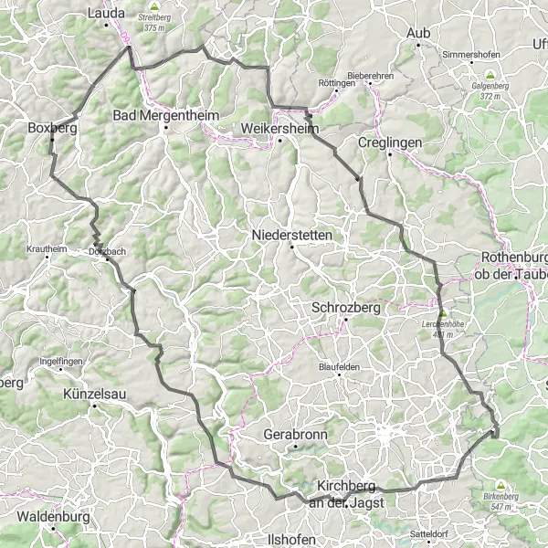 Karten-Miniaturansicht der Radinspiration "Kultur und Natur vereint" in Stuttgart, Germany. Erstellt vom Tarmacs.app-Routenplaner für Radtouren