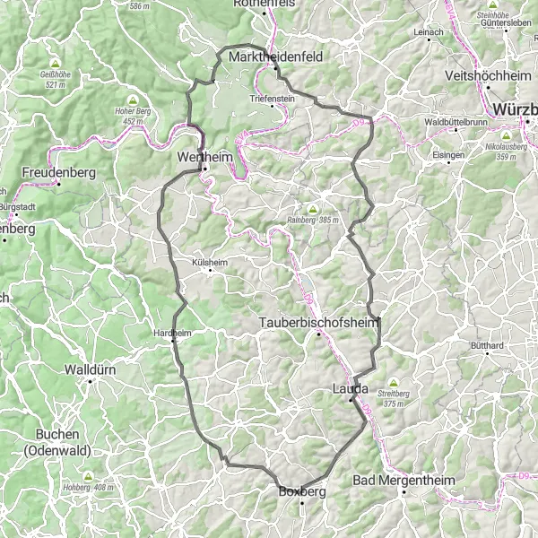 Karten-Miniaturansicht der Radinspiration "Burgen und Weinberge" in Stuttgart, Germany. Erstellt vom Tarmacs.app-Routenplaner für Radtouren