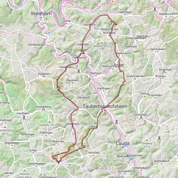 Karten-Miniaturansicht der Radinspiration "Abenteuerliche Schotterwege durch die Natur" in Stuttgart, Germany. Erstellt vom Tarmacs.app-Routenplaner für Radtouren