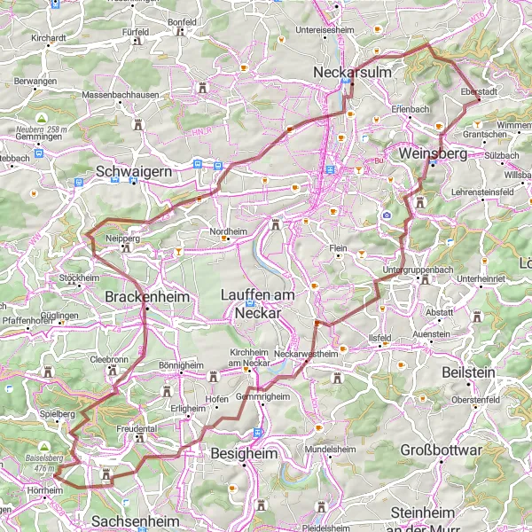Karten-Miniaturansicht der Radinspiration "Weinberge und Panoramen - Genussradeln" in Stuttgart, Germany. Erstellt vom Tarmacs.app-Routenplaner für Radtouren