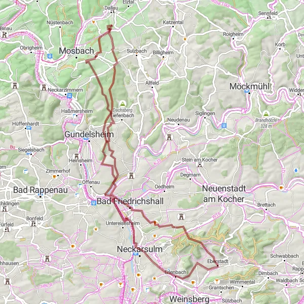 Karten-Miniaturansicht der Radinspiration "Rundtour entlang des Neckars" in Stuttgart, Germany. Erstellt vom Tarmacs.app-Routenplaner für Radtouren