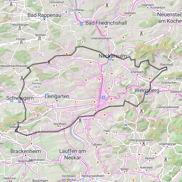 Karten-Miniaturansicht der Radinspiration "Panorama-Rundtour entlang des Neckars" in Stuttgart, Germany. Erstellt vom Tarmacs.app-Routenplaner für Radtouren