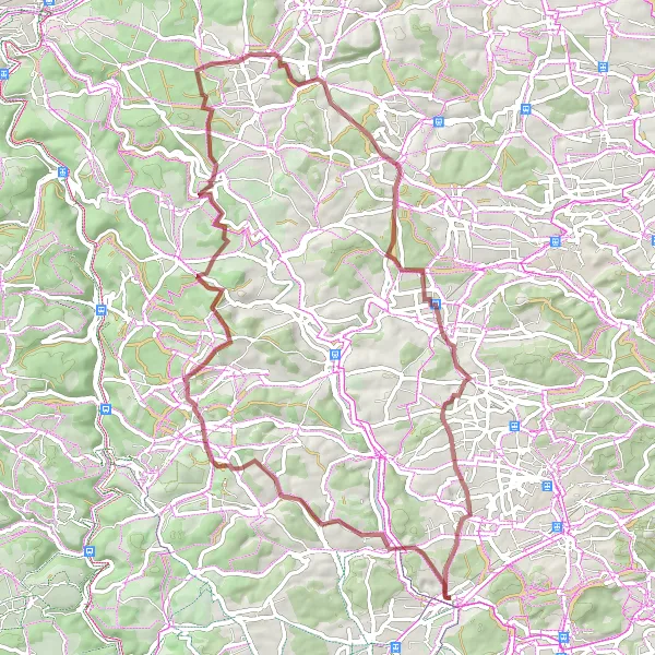 Map miniature of "Gravel Adventure: Ehningen to Tiefenbronn" cycling inspiration in Stuttgart, Germany. Generated by Tarmacs.app cycling route planner