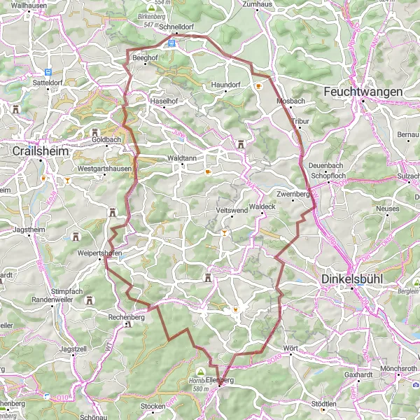 Map miniature of "Historical Treasures and Natural Beauty" cycling inspiration in Stuttgart, Germany. Generated by Tarmacs.app cycling route planner