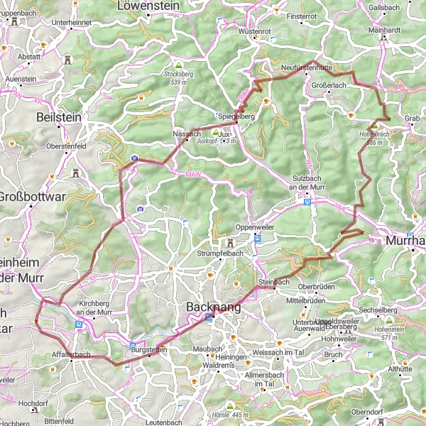 Karten-Miniaturansicht der Radinspiration "Outdoor-Abenteuer und Naturidylle" in Stuttgart, Germany. Erstellt vom Tarmacs.app-Routenplaner für Radtouren