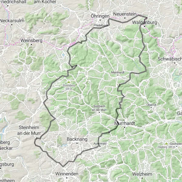 Karten-Miniaturansicht der Radinspiration "Herausfordernde Strecke mit großartigen Ausblicken" in Stuttgart, Germany. Erstellt vom Tarmacs.app-Routenplaner für Radtouren