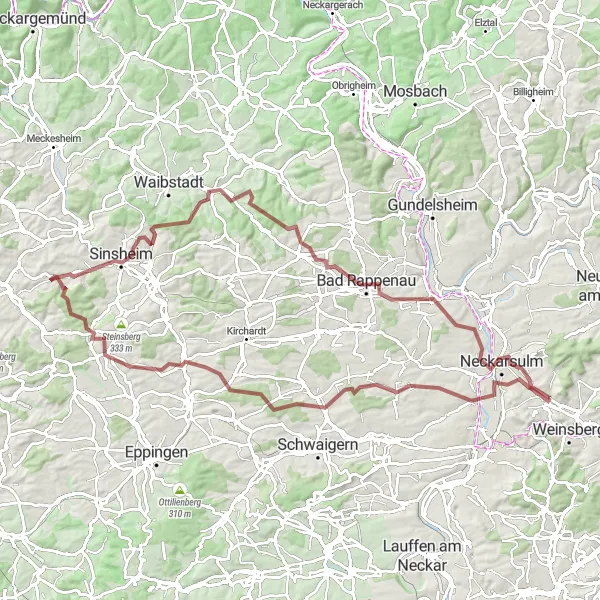Karten-Miniaturansicht der Radinspiration "Durch malerische Landschaften und historische Orte" in Stuttgart, Germany. Erstellt vom Tarmacs.app-Routenplaner für Radtouren