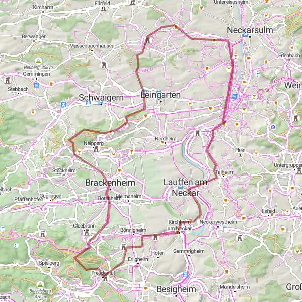 Karten-Miniaturansicht der Radinspiration "Weinkanzel Gravel Tour" in Stuttgart, Germany. Erstellt vom Tarmacs.app-Routenplaner für Radtouren