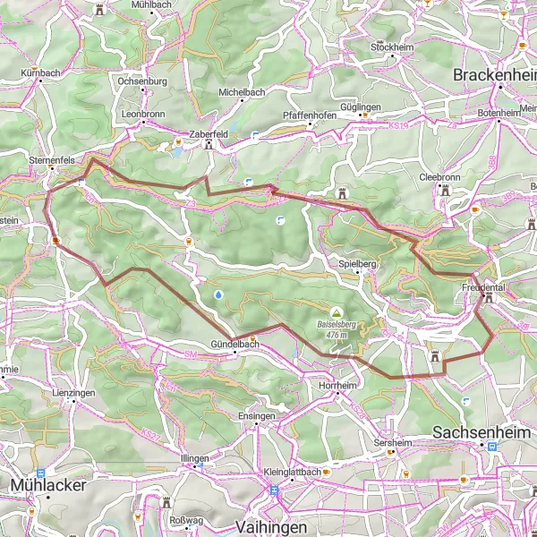 Karten-Miniaturansicht der Radinspiration "Klosterberg Geheimnisse Tour" in Stuttgart, Germany. Erstellt vom Tarmacs.app-Routenplaner für Radtouren