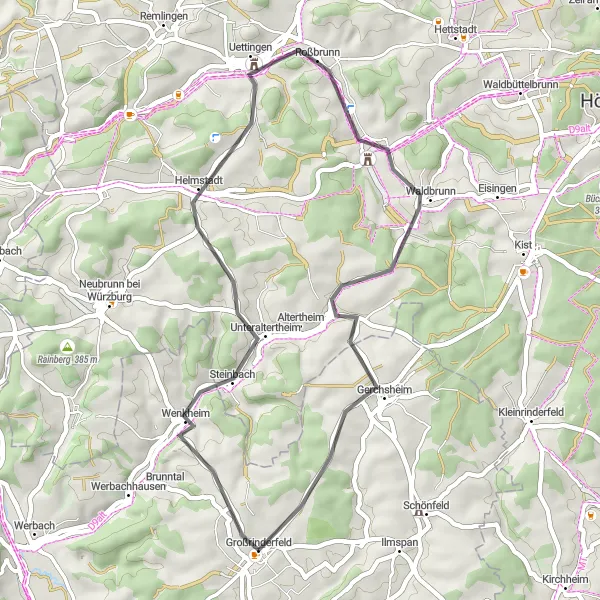 Map miniature of "Scenic Road Adventure: Lerchenberg Loop" cycling inspiration in Stuttgart, Germany. Generated by Tarmacs.app cycling route planner
