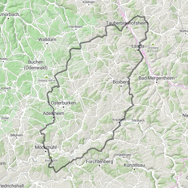 Map miniature of "The Ultimate Stuttgart Road Cycling Adventure" cycling inspiration in Stuttgart, Germany. Generated by Tarmacs.app cycling route planner